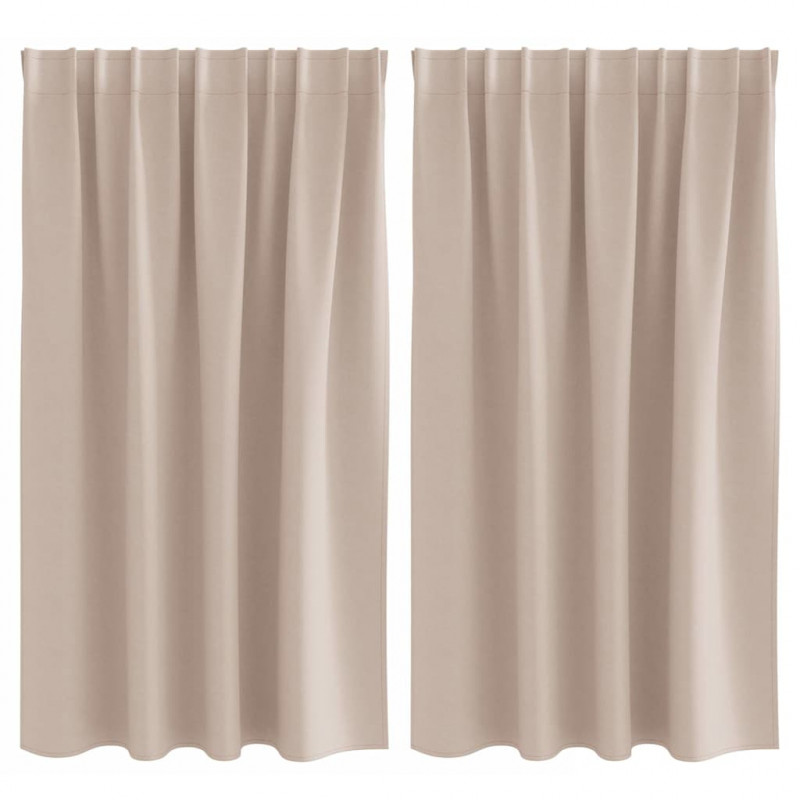Firany blackout z kółkami 2 pcs Ciemnoszary 140 x 140 cm