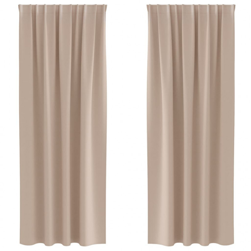 Firany blackout z kółkami 2 pcs Ciemnoszary 225 x 140 cm