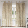 Zasłony z weluru z zasłonami 2 pcs Kremowy 260 x 140 cm Aksamit