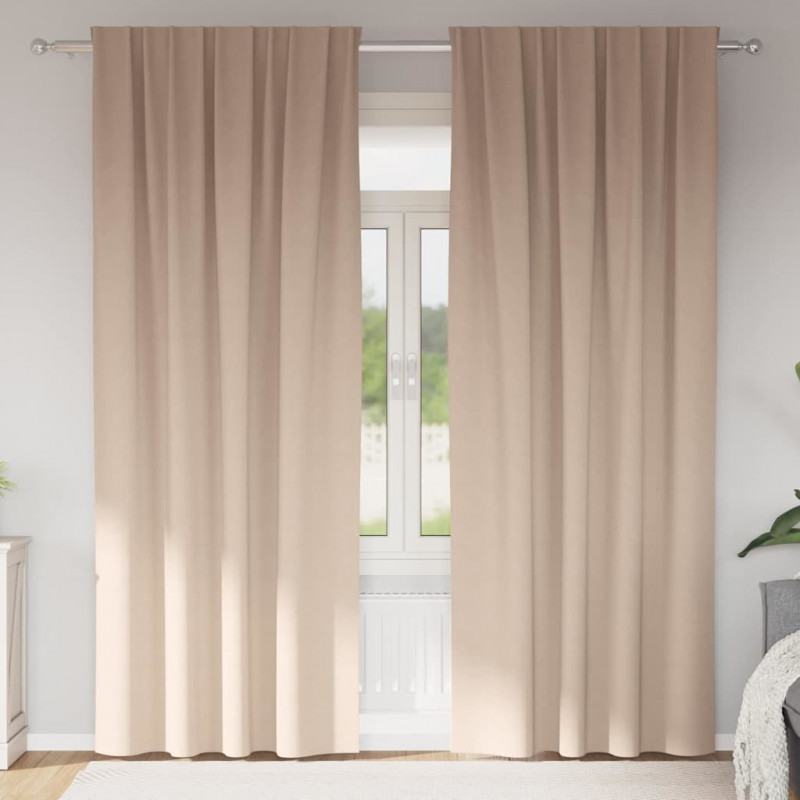 Firany blackout z kółkami 2 pcs Ciemnoszary 260 x 140 cm
