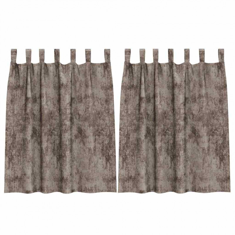 Zasłony z weluru 2 pcs Cappuccino 140 x 140 cm Aksamit