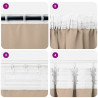 Firany blackout z kółkami 2 pcs Ciemnoszary 260 x 140 cm