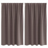 Firany blackout z kółkami 2 pcs Ciemny brąz 140 x 140 cm