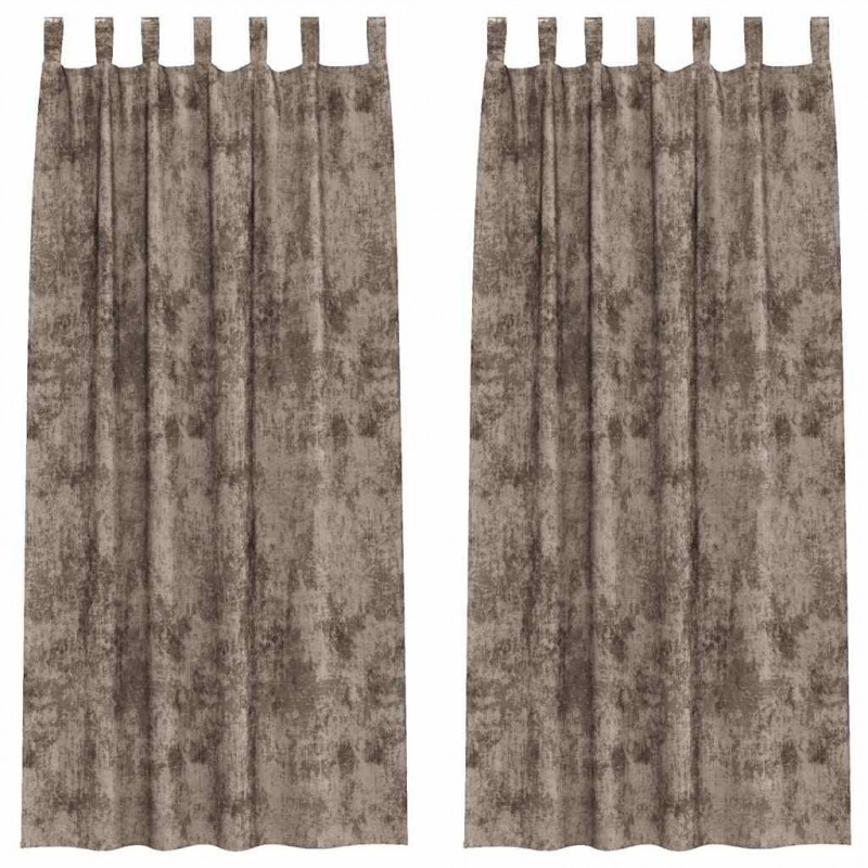 Zasłony z weluru 2 pcs Cappuccino 225 x 140 cm Aksamit
