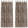 Zasłony z weluru 2 pcs Cappuccino 225 x 140 cm Aksamit