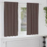 Firany blackout z kółkami 2 pcs Ciemny brąz 175 x 140 cm