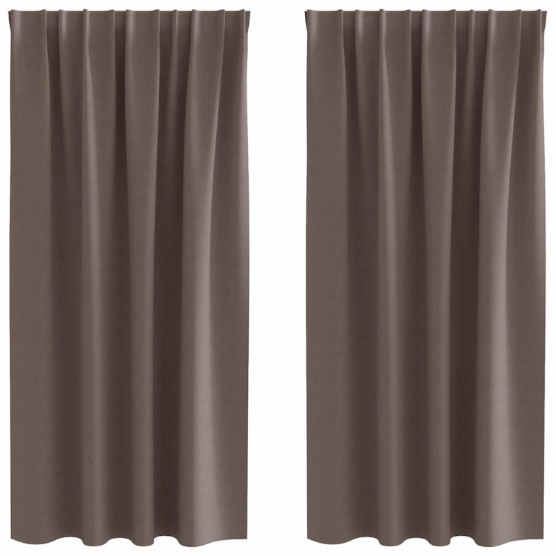 Firany blackout z kółkami 2 pcs Ciemny brąz 175 x 140 cm