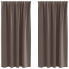 Firany blackout z kółkami 2 pcs Ciemny brąz 175 x 140 cm