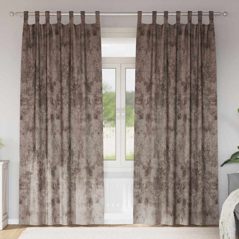 Zasłony z weluru 2 pcs Cappuccino 245 x 140 cm Aksamit