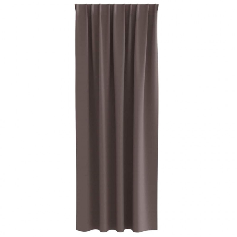 Firany blackout z kółkami 2 pcs Ciemny brąz 225 x 140 cm