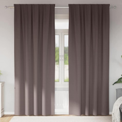 Firany blackout z kółkami 2 pcs Ciemny brąz 245 x 140 cm