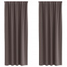 Firany blackout z kółkami 2 pcs Ciemny brąz 245 x 140 cm