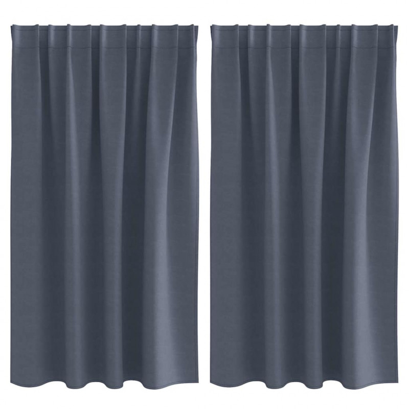 Firany blackout z kółkami 2 pcs Antracyt 140 x 140 cm Poliester