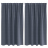 Firany blackout z kółkami 2 pcs Antracyt 140 x 140 cm Poliester