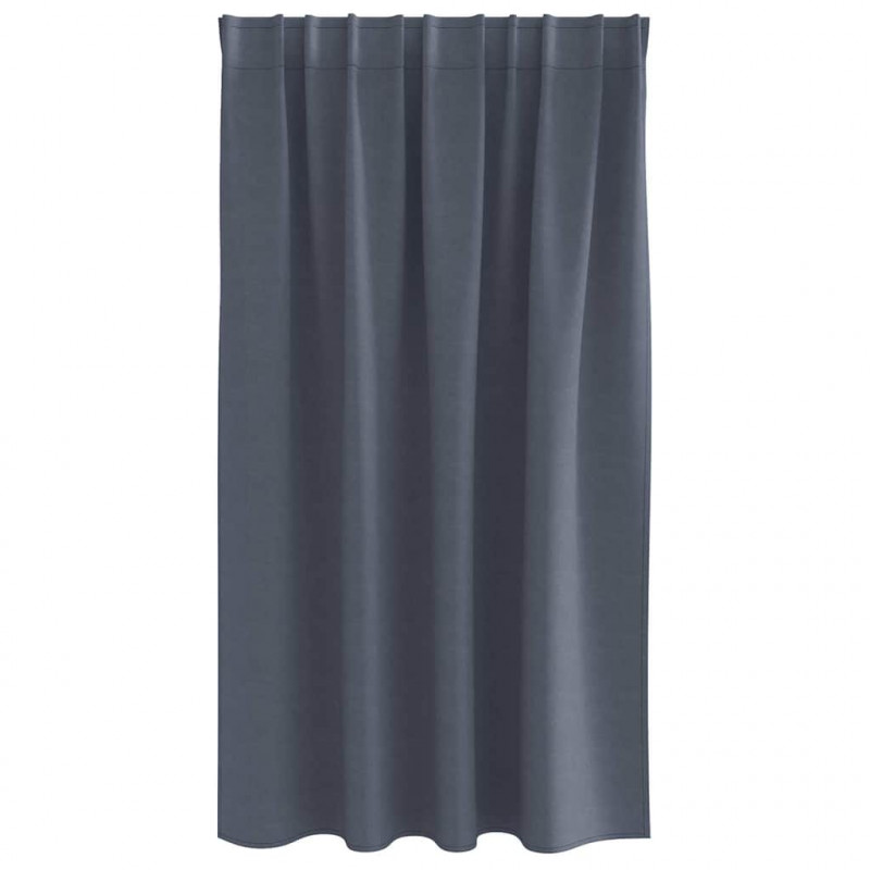Firany blackout z kółkami 2 pcs Antracyt 140 x 140 cm Poliester