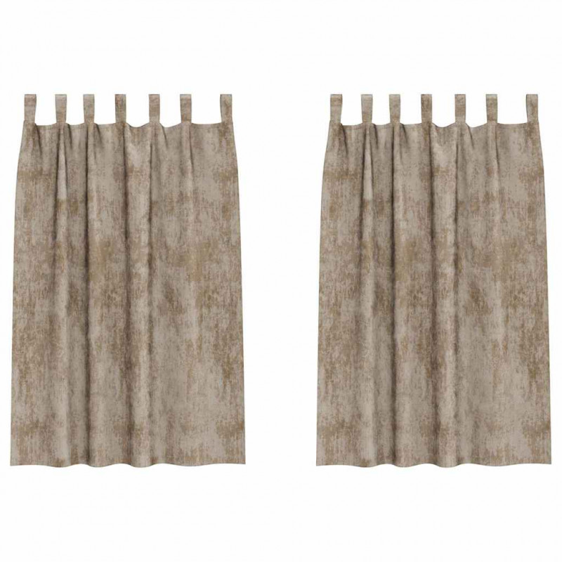 Zasłony z weluru 2 pcs szampański 175 x 140 cm Aksamit