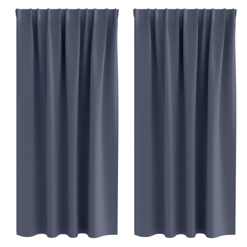 Firany blackout z kółkami 2 pcs Antracyt 175 x 140 cm Poliester