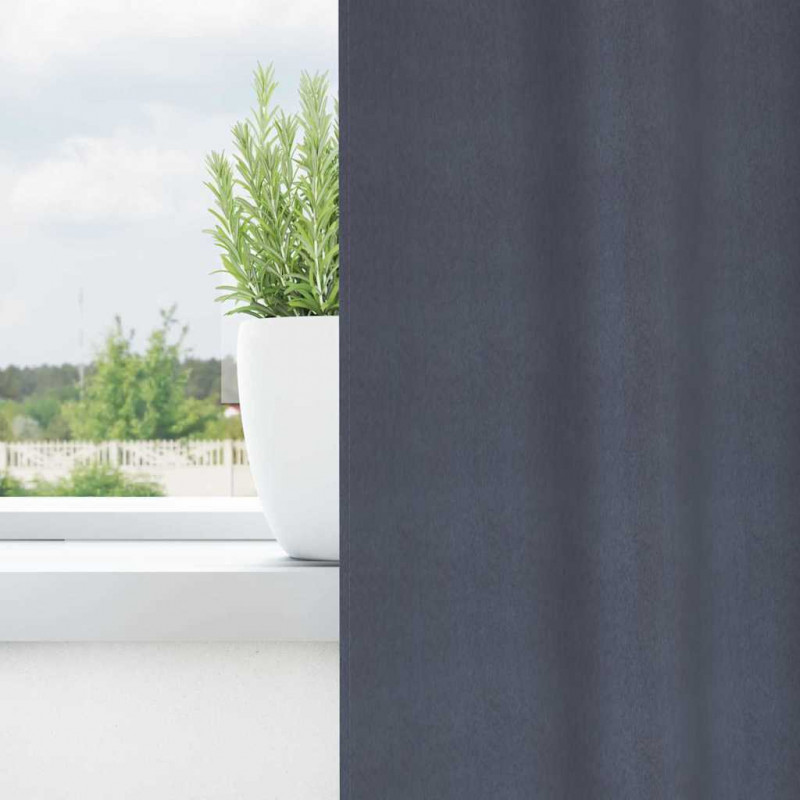 Firany blackout z kółkami 2 pcs Antracyt 175 x 140 cm Poliester