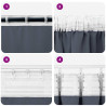 Firany blackout z kółkami 2 pcs Antracyt 175 x 140 cm Poliester