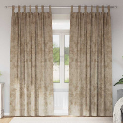 Zasłony z weluru 2 pcs szampański 225 x 140 cm Aksamit