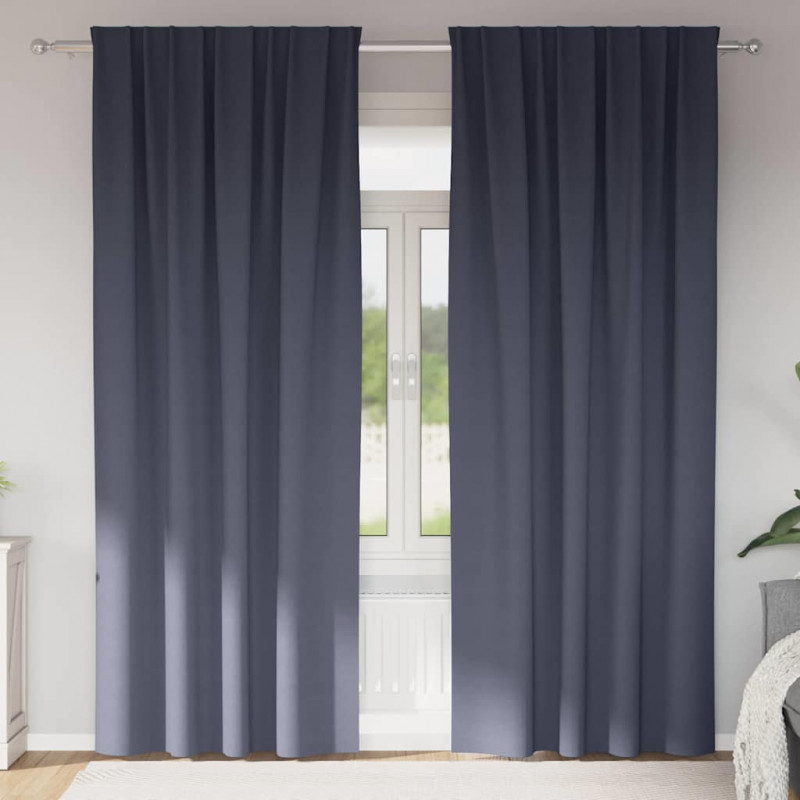Firany blackout z kółkami 2 pcs Antracyt 225 x 140 cm Poliester