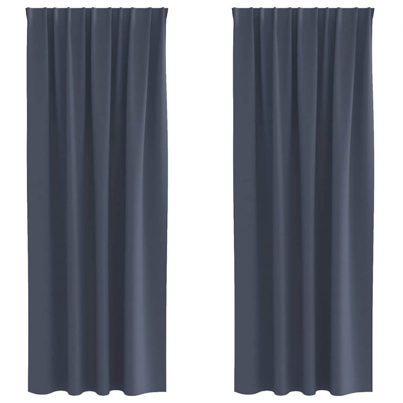 Firany blackout z kółkami 2 pcs Antracyt 245 x 140 cm Poliester