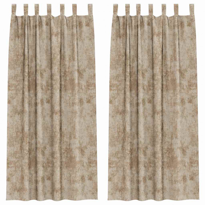 Zasłony z weluru 2 pcs szampański 245 x 140 cm Aksamit