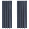 Firany blackout z kółkami 2 pcs Antracyt 260 x 140 cm Poliester