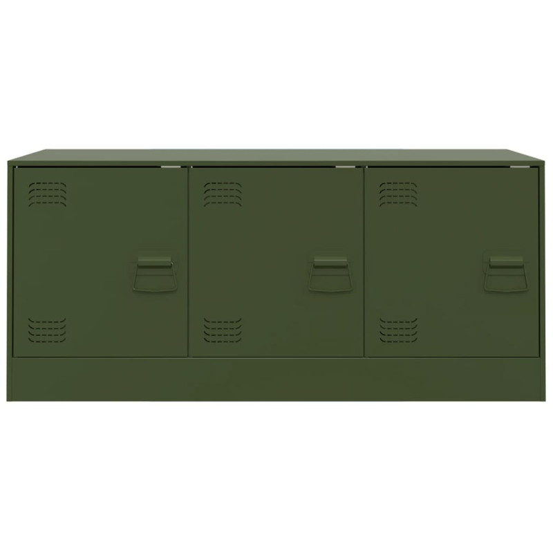 Szafka pod telewizor, oliwkowa, 99x39x44 cm, stalowa