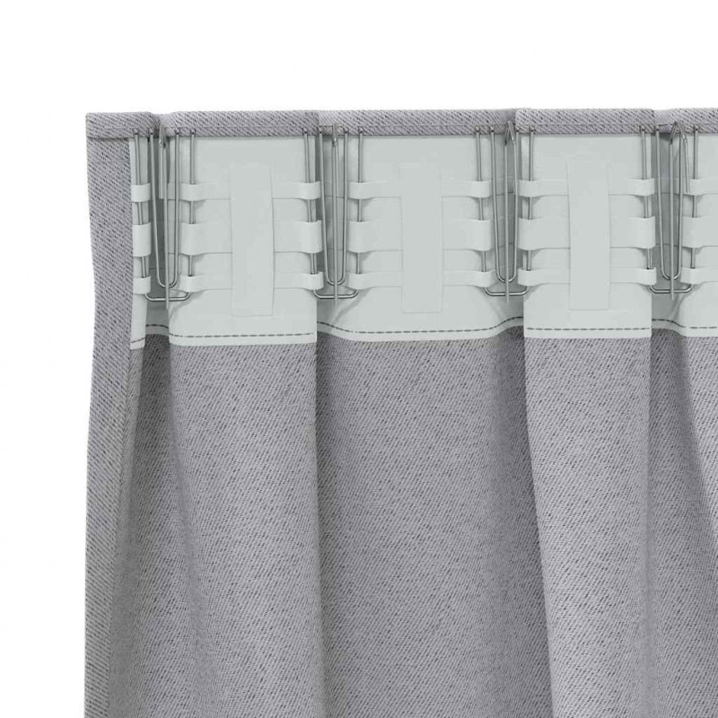 Firany blackout z kółkami 2 pcs Jasnoszary 245 x 140 cm