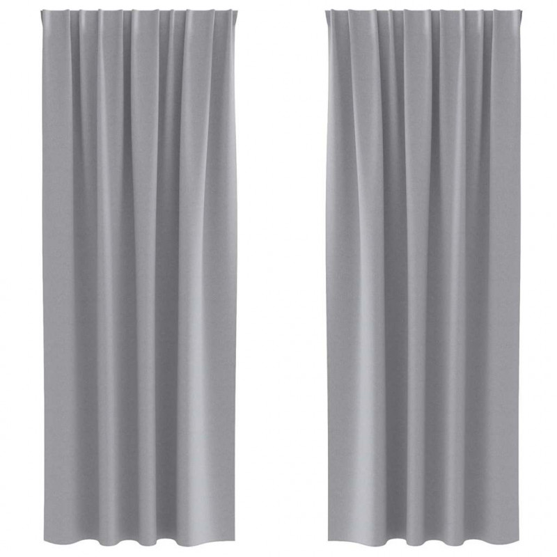 Firany blackout z kółkami 2 pcs Jasnoszary 260 x 140 cm