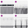 Firany blackout z kółkami 2 pcs Jasnoszary 260 x 140 cm