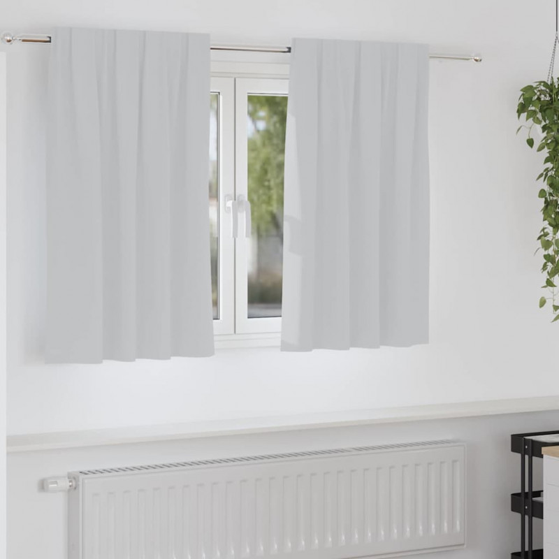 Firany blackout z kółkami 2 pcs Jasnoszary 140 x 140 cm
