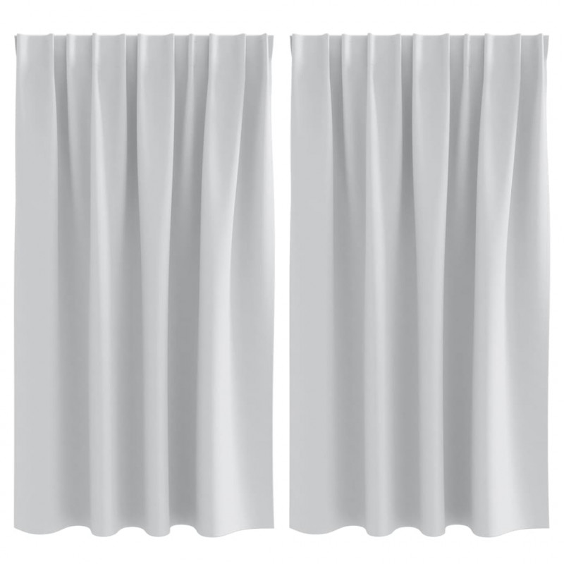 Firany blackout z kółkami 2 pcs Jasnoszary 140 x 140 cm