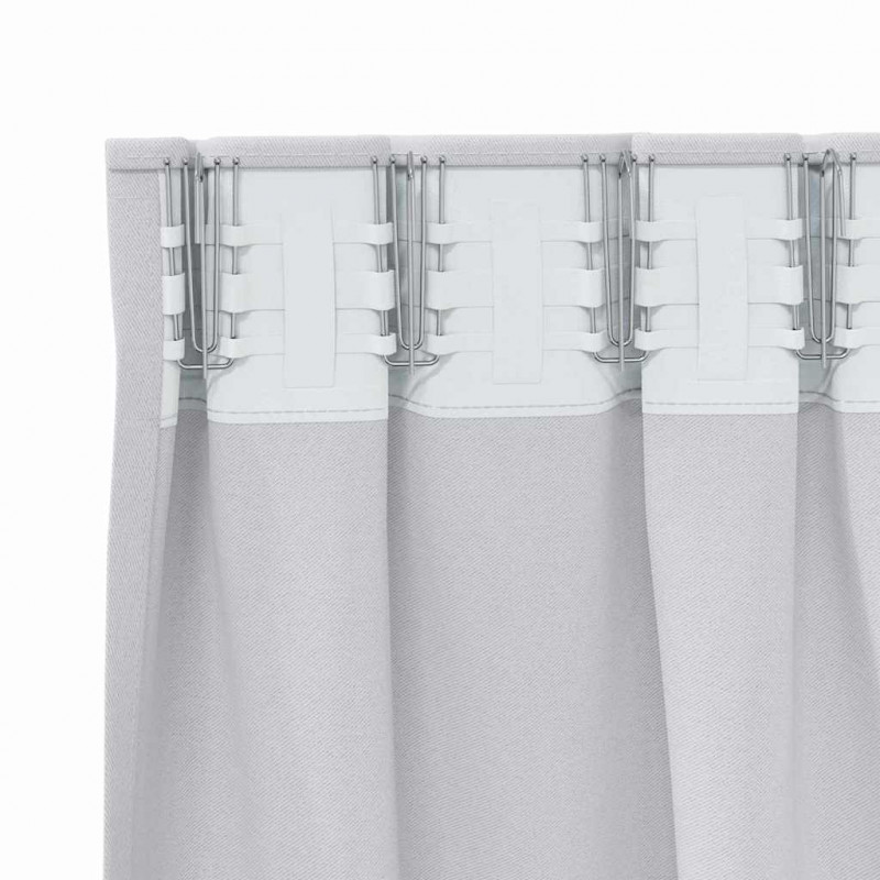 Firany blackout z kółkami 2 pcs Jasnoszary 140 x 140 cm