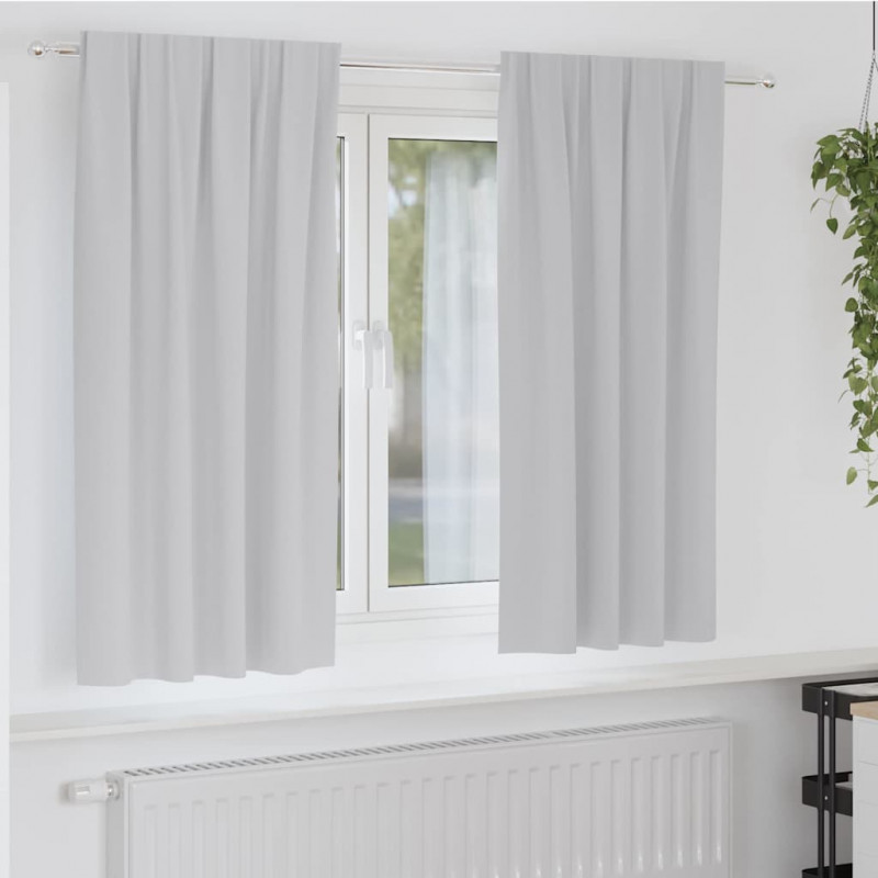 Firany blackout z kółkami 2 pcs Jasnoszary 175 x 140 cm