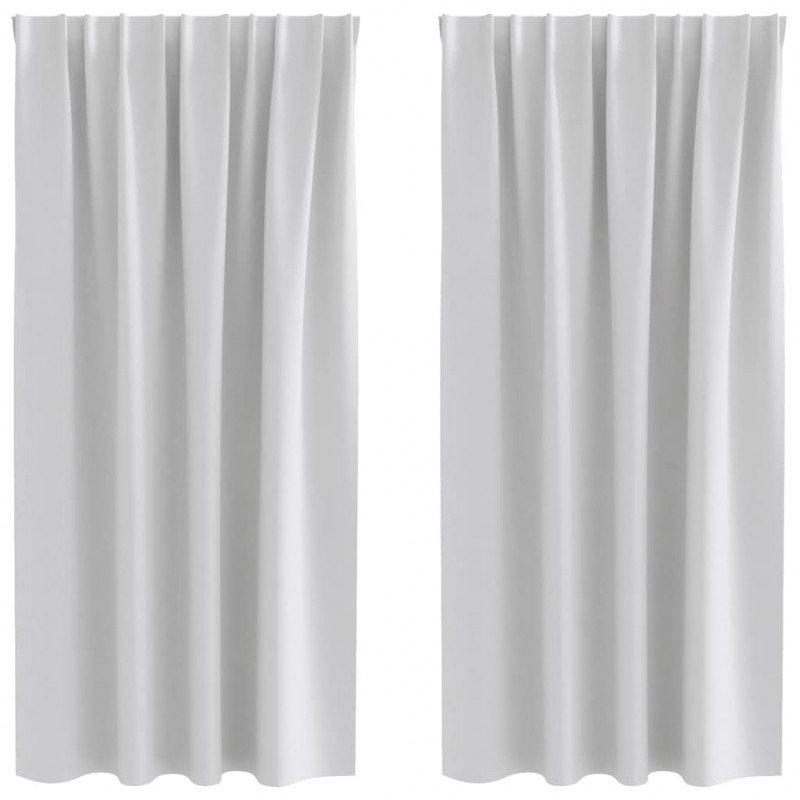 Firany blackout z kółkami 2 pcs Jasnoszary 175 x 140 cm