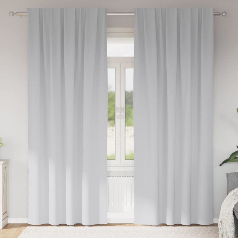 Firany blackout z kółkami 2 pcs Jasnoszary 245 x 140 cm