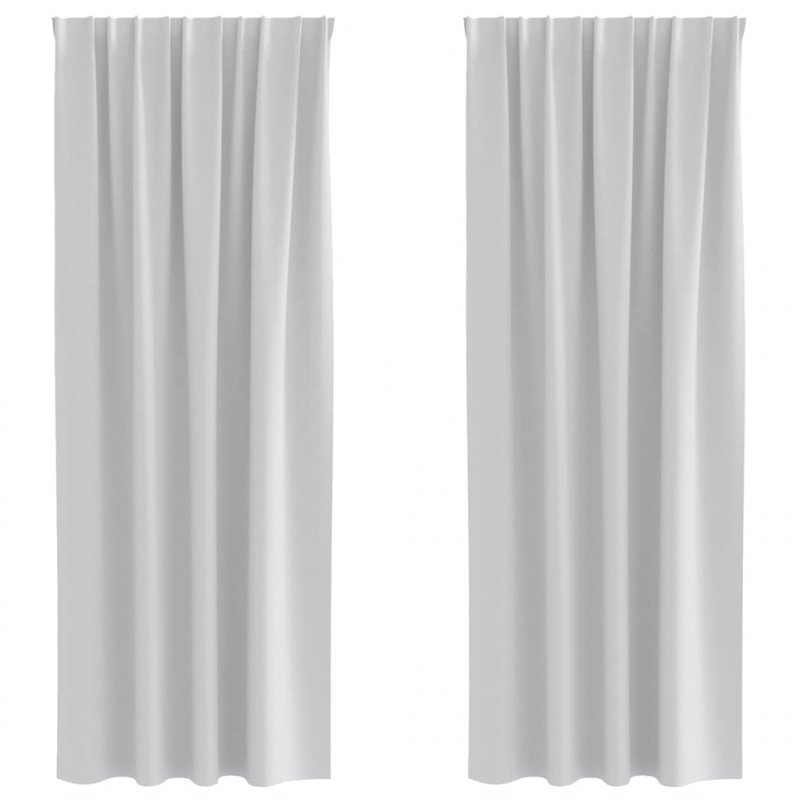 Firany blackout z kółkami 2 pcs Jasnoszary 245 x 140 cm