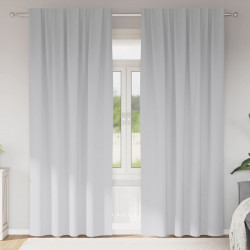 Firany blackout z kółkami 2 pcs Jasnoszary 260 x 140 cm