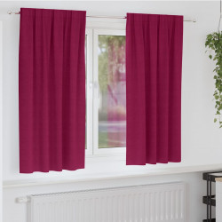 Firany blackout z kółkami 2 pcs Czerwone wino 175 x 140 cm