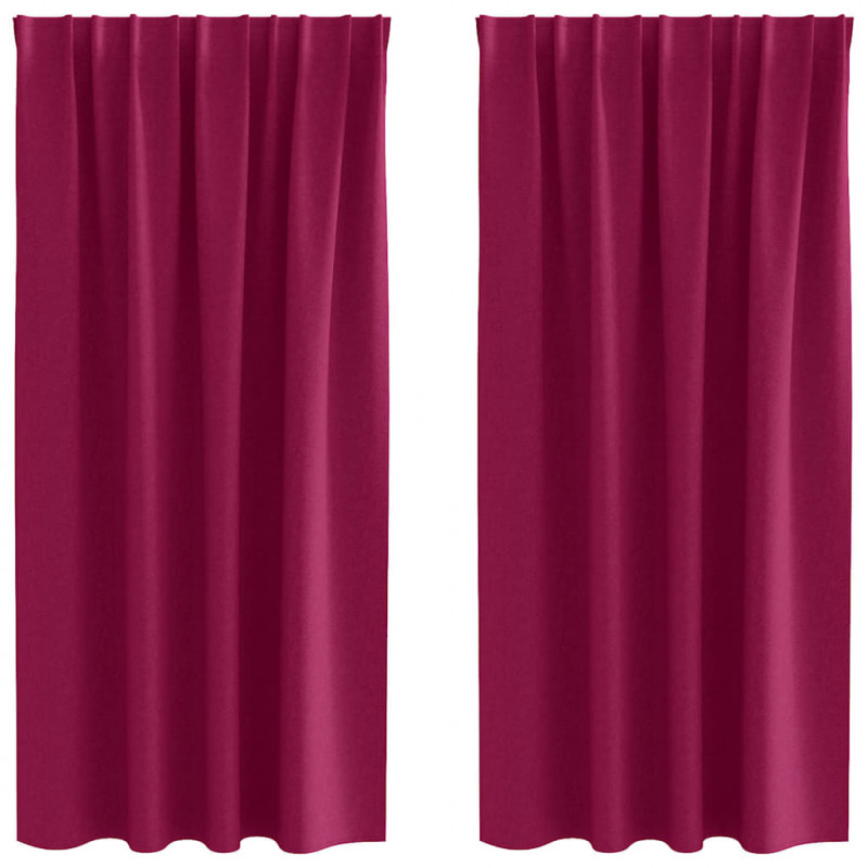 Firany blackout z kółkami 2 pcs Czerwone wino 175 x 140 cm