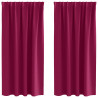 Firany blackout z kółkami 2 pcs Czerwone wino 175 x 140 cm