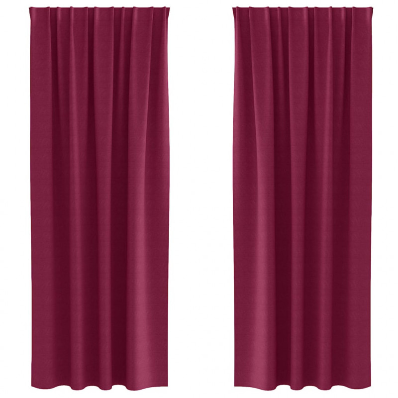 Firany blackout z kółkami 2 pcs Czerwone wino 245 x 140 cm