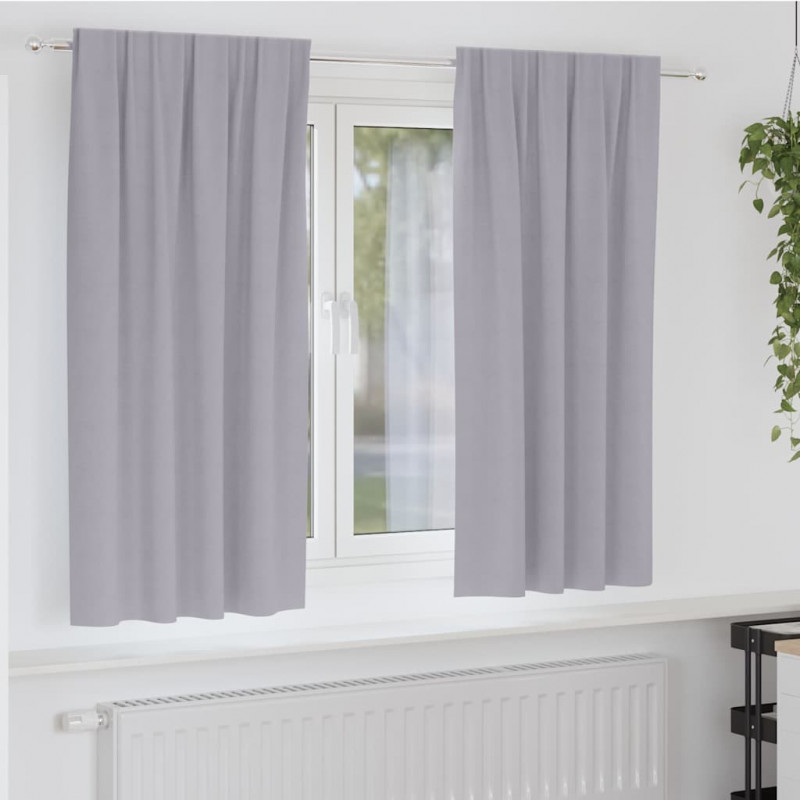 Firany blackout z kółkami 2 pcs Metaliczny Szary 175 x 140 cm