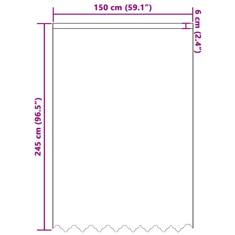 Firanka Koronkowa z zasłonami Biały 245x150cm Poliester
