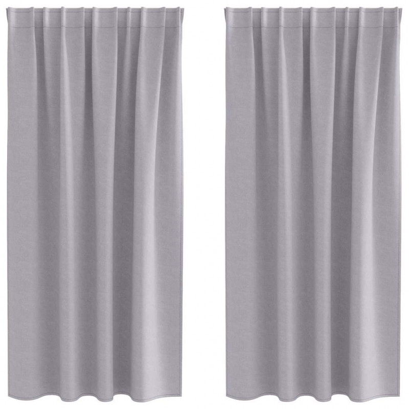 Firany blackout z kółkami 2 pcs Metaliczny Szary 175 x 140 cm