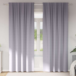 Firany blackout z kółkami 2 pcs Metaliczny Szary 225 x 140 cm