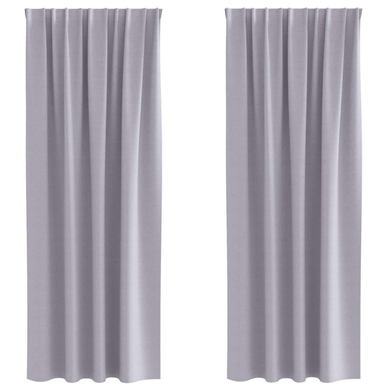 Firany blackout z kółkami 2 pcs Metaliczny Szary 225 x 140 cm