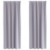 Firany blackout z kółkami 2 pcs Metaliczny Szary 245 x 140 cm